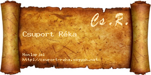 Csuport Réka névjegykártya