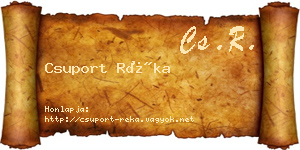 Csuport Réka névjegykártya